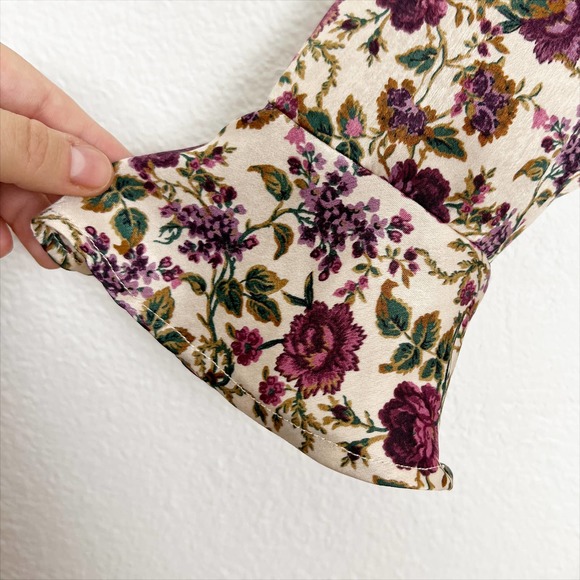 NWT Zara Satin Effect Printed Floral Mini Dress XS Pink Cream - Picture 7 of 12